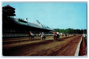 1957 Saratoga Springs NY, Saratoga Horse Race Track In The Adirondacks Postcard