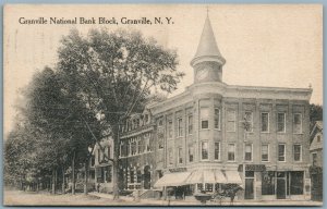 GRANVILLE NY NATIONAL BANK BLOCK ANTIQUE POSTCARD