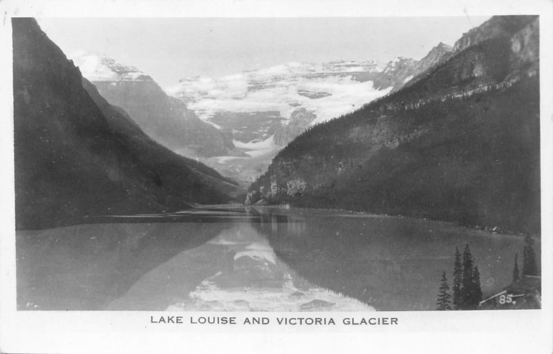 RPPC LAKE LOUISE Victoria Glacier Vintage Canada Postcard ca 1930s