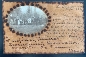 1906 USA Real Picture Postcard On Leather Cover Native American Indian Funeral