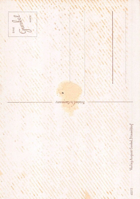 A150 Easter Greetings Humanized Rabbit Mother Ties Ribbon Eggs Basket postcard