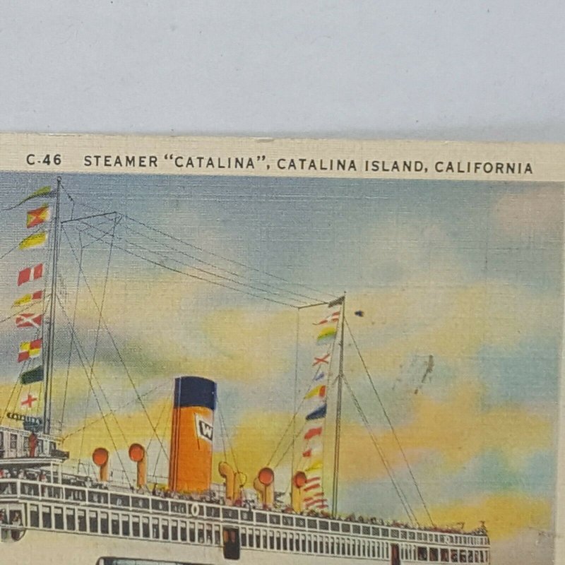 Catalina Island Steamer California Vintage Postcard