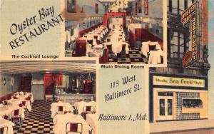 Baltimore Maryland Oyster Bay Restaurant Views Antique Postcard J45569