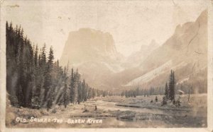 RPPC OLD SQUARETOP MOUNTAIN & GREEN RIVER WYOMING REAL PHOTO POSTCARD (1920s)