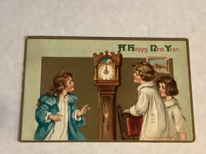 Artist signed Frances Brundage Happy New Year embossed Series 1301 clock Grade 2