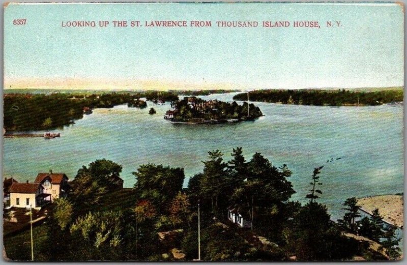 Alexandria Bay, New York Postcard "The St. Lawrence from THOUSAND