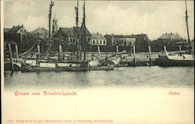 Gruss Aus Friedrichstadt Germany Hafen Harbor Boats c1900...