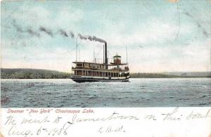 Chautauqua New York steamer New York on Chautauqua Lake antique pc Z20661