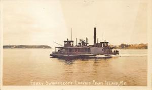 Steamer Ferry Swampscott Leaving Peaks Island ME RPPC Postcard