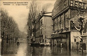 CPA Inondations de Janvier 1910 - ASNIERES - Le Quai d'Asnieres (581465)