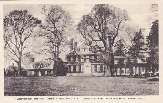 Virginia Westover On The James River Built By Col William Byrd About 1730 Alb...