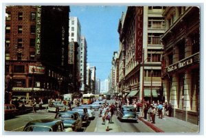 c1950's Seventh Street At Broadway Classic Cars Los Angeles California Postcard