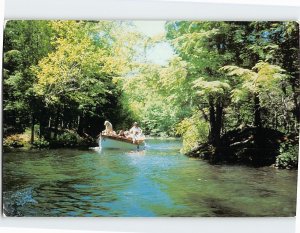 Postcard Boat on the Lakes in Adirondack Mountains New York USA