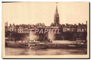 Old Postcard Saint Malo Quays and The Great Gate Boat