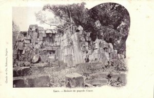 PC CPA LAOS, INDOCHINA, RUINES DE PAGODE CHAM, (b23442)