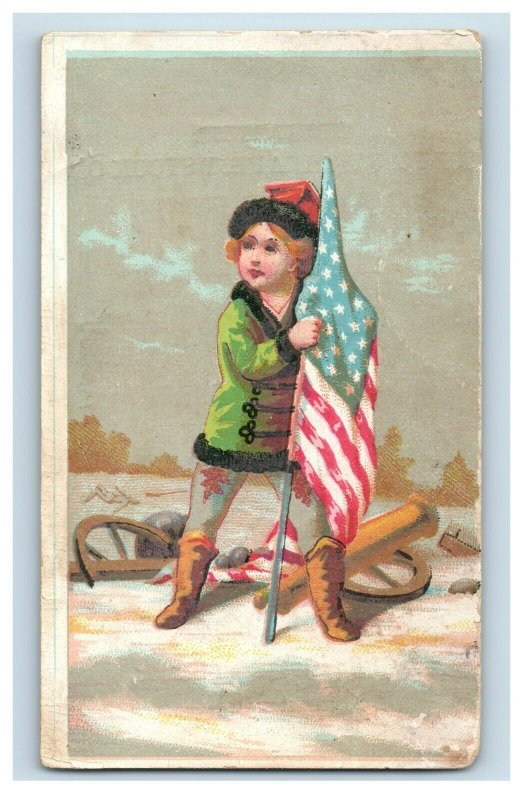 C. Daisz's Groceries Winter Cannon U.S. Flag Child Snow Z8