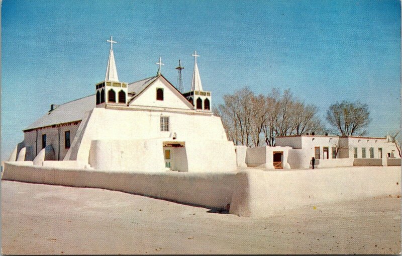Vtg Old Church of St Augustine Isleta New Mexico NM Postcard