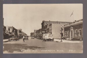 Fairmont MINNESOTA RPPC 1930 MAIN STREET Delivery Truck TAYSTEE BREAD Signs MN