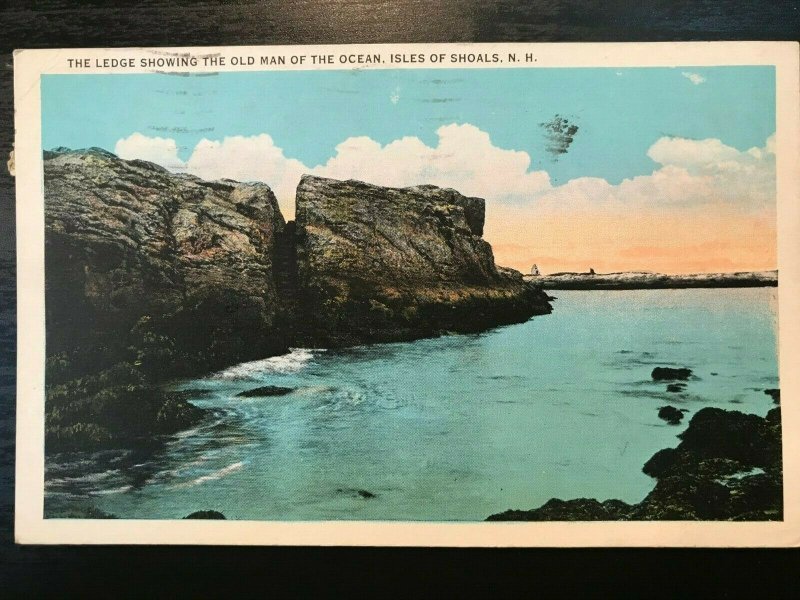 Vintage Postcard 1936 Ledge Old Man of the Ocean Isle of Shoals New Hampshire