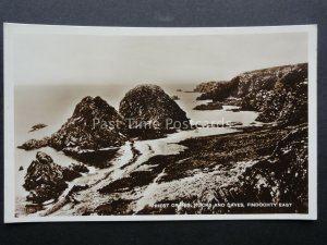 Moray FINDOCHTY EAST Priest Craigs Rock & Caves Old RP Postcard by George Slater