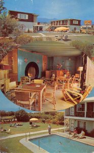 Ming Tree Motor Hotel Interior Santa Barbara, CA Roadside 1950s Vintage Postcard