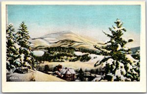 Winter Scenes Snow-Capped Pines And Mountains House Postcard