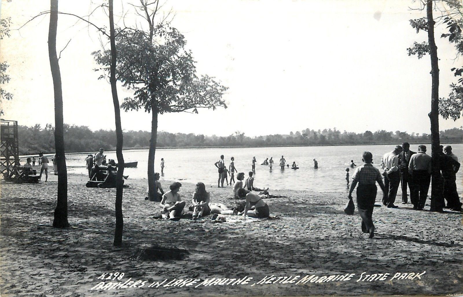 Dousman-Whitewater WI Real Photo Postcard~Swimming Fun at Kettle ...