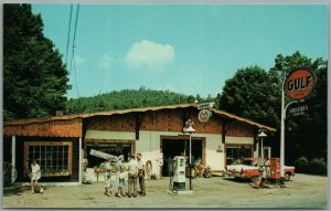 GLEN FALLS NY GULF GAS STATION ADVERTISING VINTAGE POSTCARD