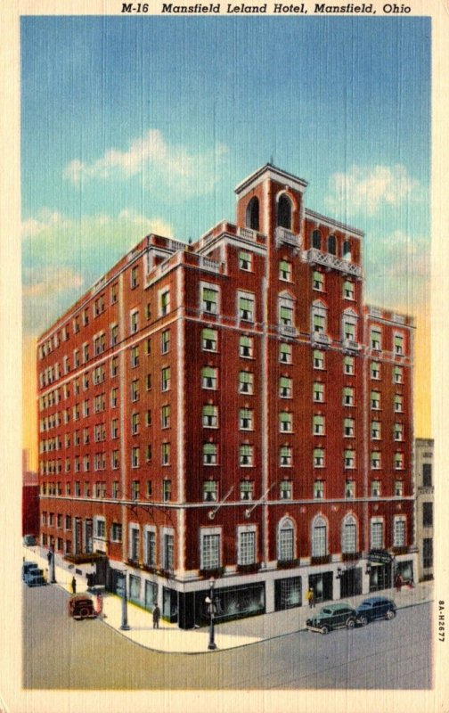 Ohio Mansfield The Mansfield Leland Hotel 1944 Curteich