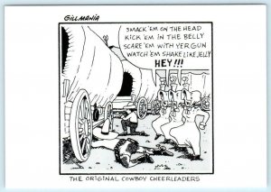ORIGINAL COWBOY CHEERLEADERS Wagon Trains Comic Art GILLMANIA 4x6  Postcard