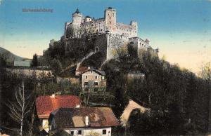 Salzburg Austria birds eye view Hohensalzburg Castle antique pc Z16638