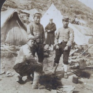 c1940 Japanese Soldiers at Camp Port Arthur WWII Pacific Theatre Stereoview A5