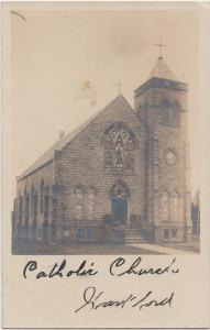 MICHIGAN Mi  Real Photo RPPC Postcard 1907 HARTFORD Catholic Church