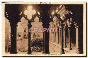 Old Postcard Treguier Detail of the Cloister Gallery