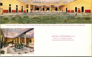 Postcard Sea Pool & Atrium Hotel Chamberlin in Fortress Monroe, Virginia~136721