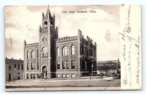 GUTHRIE, OK Oklahoma ~ CITY HALL  c1910s Logan County Postcard