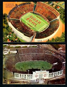 C48 Football 2 pcs. Aerial views La. The Sugar Bowl & Texas The Cotton Bowl
