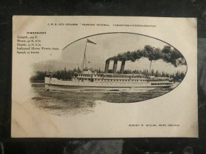 Mint Canada Picture Postcard Ship CPR Steamer Princess Victoria