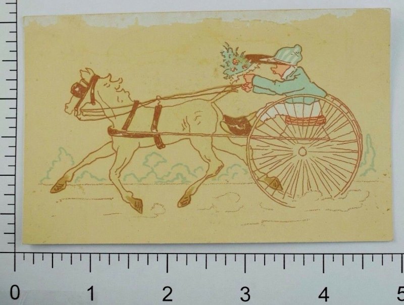 Feigenbaum & Co Toys Fancy Holiday Goods Horse Cart Jockey Flowers P62