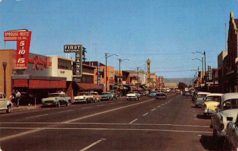 MOUNTAIN VIEW, CA Street Scene Sprouse-Reitz Santa Clara c1950s Vintage Postcard