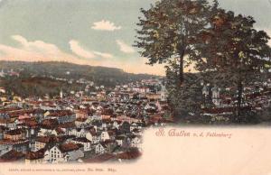 St Gallen Switzerland Birds Eye View Antique Postcard J65754