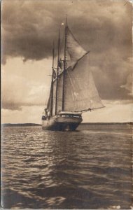 Schooner Homeward Bound by Fred Thompson Labbie Picture Shop c1930 Postcard Z17