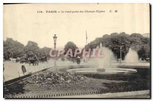 Old Postcard The Paris Elysees roundabout Chapms