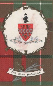 Scotland Postcard - Clan Tartan Heraldic Series - The Clan Macaulay RS24100 