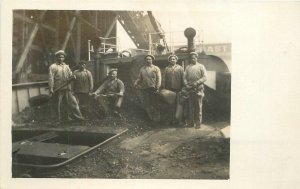 RPPC Postcard C-1910 Worker Occupation men Shovels 23-3855