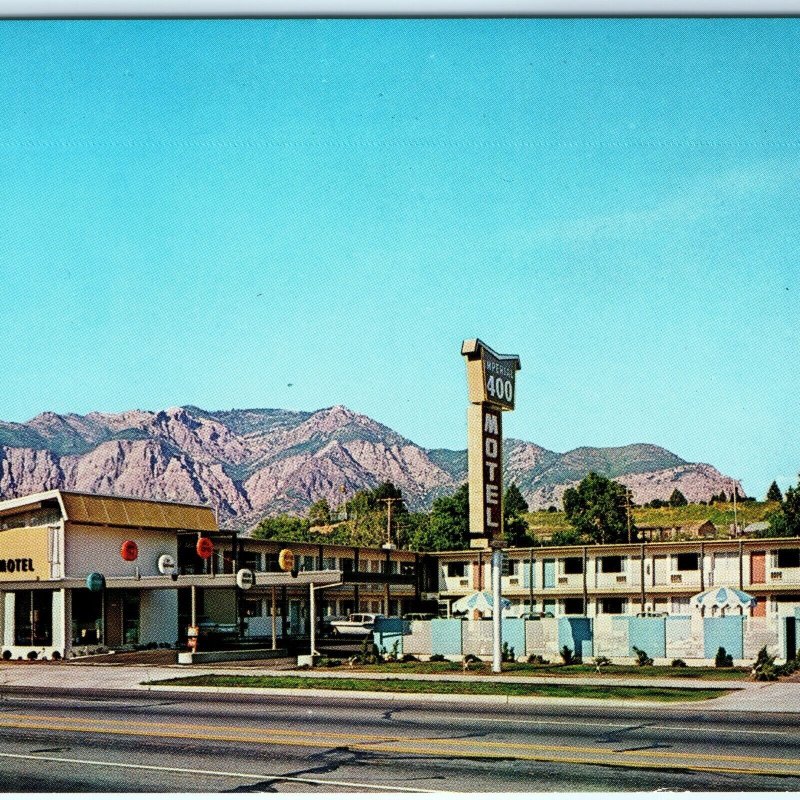 c1950s Ogden UT Imperial 400 Motel Chrome Photo PC Budget Inn Uinta Wasatch A152