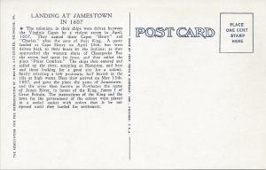 Landing at Jamestown in 1607, Early Postcard, Unused