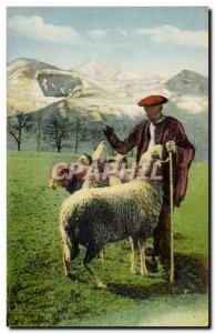Postcard Old Sheep Patre Pyrenees mountain salt sheep