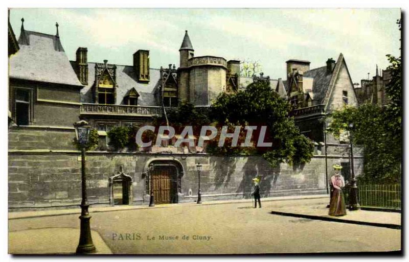 Old Postcard The Paris Museum of Cluny (TOILEE map)