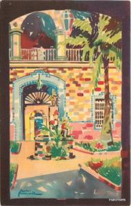 1940s MONTERREY MEXICO Court City Hall Martinez Artist impression postcard 537